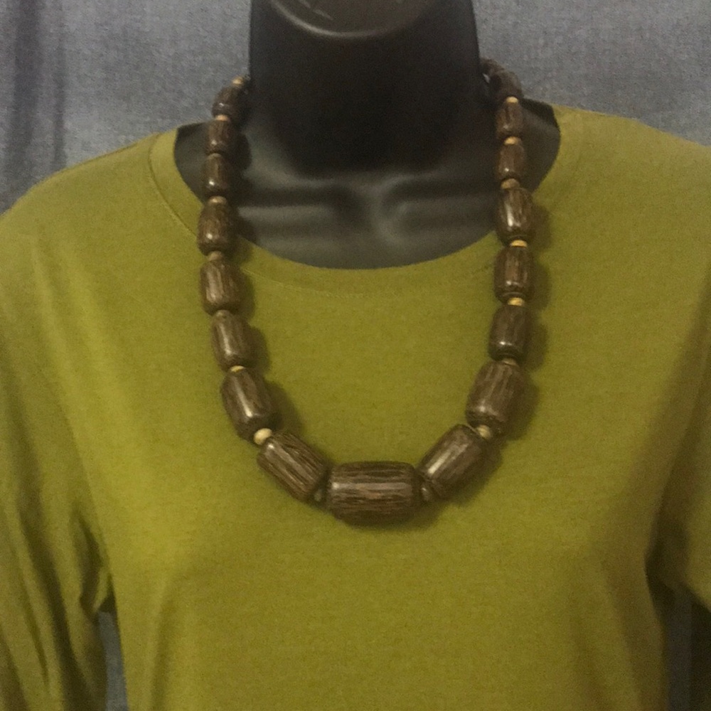Wooden beaded necklace